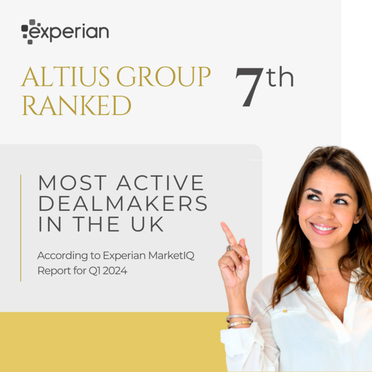 Altius Group has been ranked the 7th most active dealmaker in the UK, according to Experian.