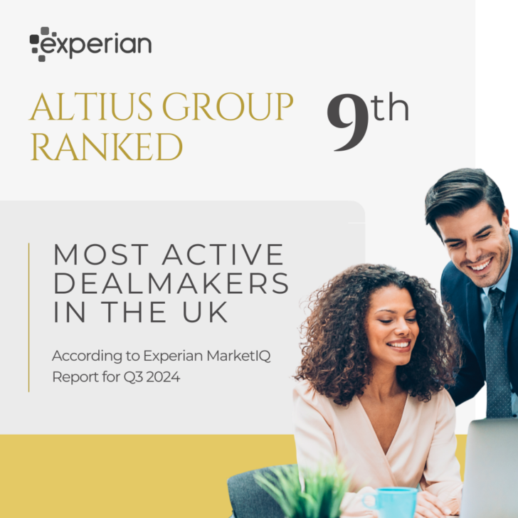 Altius Group Ranked 9th Most Active Dealmaker in the UK